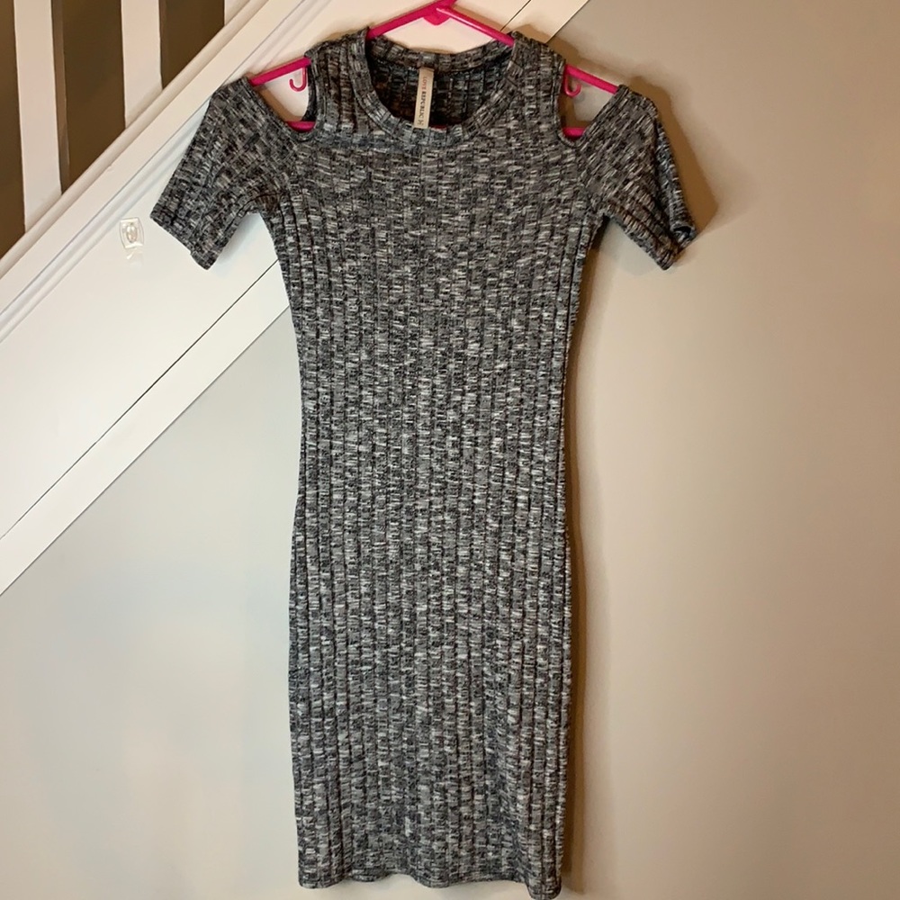 Bodycon Cold Shoulder Sweater Dress